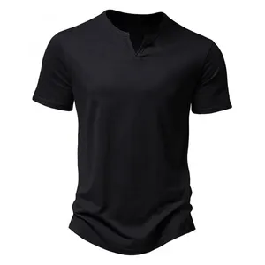 Experience the Height of Comfort with our High-end Perfect for Summer 2024 Men's V-neck Knit Polo Collar T-shirt