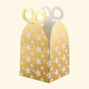 Caja de pastelería dorada Productos horneados Caja de postre Caja de regalo con lazo Regalo DE BODA Regalo de fiesta de cumpleaños Montaje simple - Product Image 3