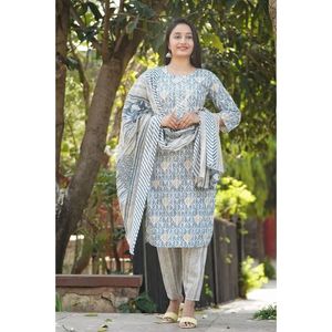 Conjunto de 3 Piezas de Lehenga Choli de Algodón con Estampado Jaipuri para Damas y Niñas, Estilo Étnico Tradicional Indio, Estilo Pakistaní, Ropa de Fiesta, Última Moda - Product Image 2