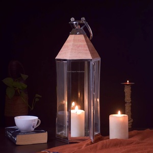 Linterna de vela de acero inoxidable y vidrio de mejor diseñador hecha a mano para el hogar y la boda linterna de plata decorativa - Product Image 5