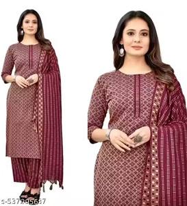 Conjunto de Kurta de Algodón al por Mayor con Dupatta, Diseño Estampado, Ropa Étnica para Mujer, Estilo Casual y para Fiestas, Proveedor - Product Image 2