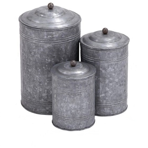 Conception de finition de surface galvanisée Récipient de stockage en métal avec couvercles Récipient d'épicerie d'ustensiles de cuisine de haute qualité sans danger pour les aliments - Product Image 6