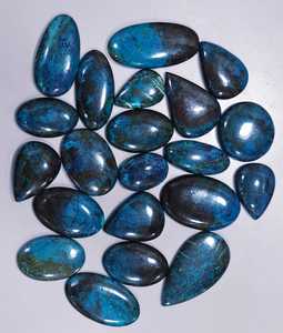 Lot en gros de cabochons de shattuckite azurite naturelle de Blue Mountain, pierres précieuses brutes incroyables avec une variété de formes - Product Image 4