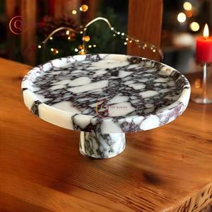 Soporte moderno para tartas de mármol blanco, artículos de cena románticos para bodas, fiestas, decoración de flores de mesa superior, pastel para servir de Color negro - Product Image 2