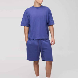 2025 été hommes ensembles à manches courtes t-shirts et shorts respirant mâle décontracté lâche été ensembles - Product Image 1