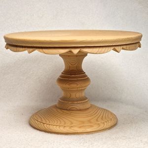 Soporte de pastel de madera de pedestal redondo hecho a mano para postres que muestran aniversarios de bodas o almacenamiento diario de postres de cocina - Product Image 5