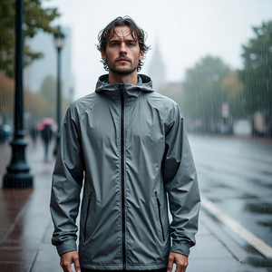 Chaqueta cortavientos con capucha para hombre, chaquetas cortavientos de nailon para senderismo de montaña personalizadas, ropa de calle para niños, abrigo de lluvia para hombre - Product Image 3