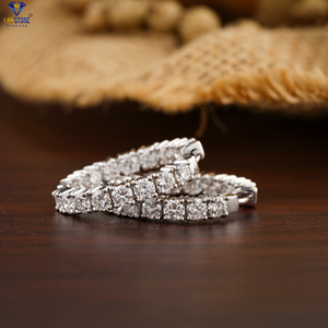 1,76 TDW Pendiente de diamante de corte brillante redondo 18K Oro blanco Labgrown Diamante Hpht/Cvd Joyería de diamantes - Product Image 3