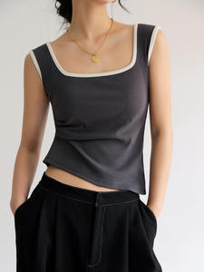 Débardeur pour femme de haute qualité, tissu de bambou en coton respirant et léger avec empiècements en maille, grande taille disponible. - Product Image 2