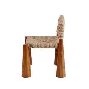 Wabi Sabi Style Solid Wood Rattan Woven <b>Vintage</b> Art Design Suitable Wooden Dinning <b>Chair</b> Heidi Accent <b>Chair</b> for Homestays - Product Image 5