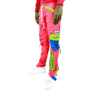 Coupe-vent Orange pour homme, pantalon à poche Cargo, pantalon en Nylon et cordon de serrage sur mesure - Product Image 6