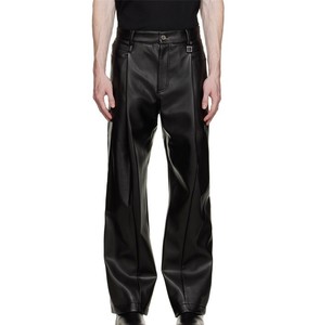 OEM Custom Logo Leather Pants Punk Hip Hop Leather <b>Bell</b> Bottom Pants Custom Men High Waist Leather Pant - Product Image 1