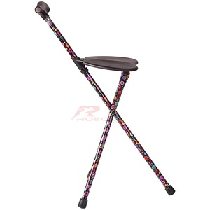Venta al por mayor, bastón de asiento para caminar ajustable, cómodo taburete de bastón plegable, ligero, duradero, soporte para exteriores adecuado para ancianos - Product Image 3