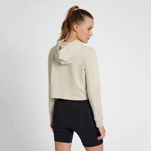 2025 New Arrival Women's <b>Crop</b> <b>Top</b> Winter Hoodie High Quality Wholesale Polyester/Cotton Fleece Material - Product Image 3