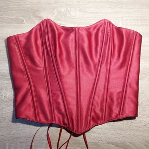 Top de corsé de satén de diseñador para mujer con adorno de diamantes de imitación y deshuesado de acero, corpiño de lujo, moda de fiesta - Product Image 6