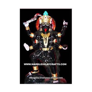 ฮินดูเทพธิดาแม่กาลีรูปปั้นหินอ่อนสีดำที่มีพื้นผิวเรียบและมันวาวรูปปั้นหินอ่อนใช้สำหรับบูชา - Product Image 1