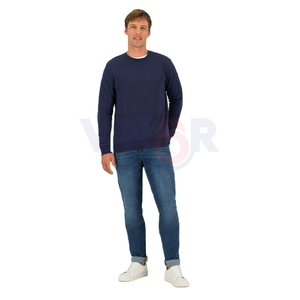 Venta al por mayor de los hombres 100% algodón O-cuello pulóver sudadera de alta calidad de lana sólida sudadera de invierno con serigrafía - Product Image 1