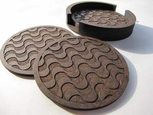 Napperons et sous-verres de forme ronde de haute qualité ensemble de 4 décorations de tapis de Table de cuisine pour manger des napperons de boissons - Product Image 4