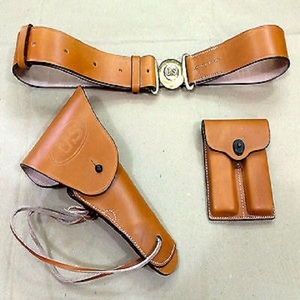Ceinture ajustable en cuir véritable de haute qualité, faite à la main, personnalisée, à bout ouvert, étui de chasse compatible Cowboy - Product Image 1