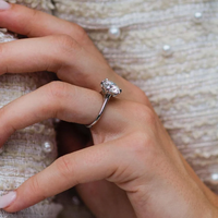Anillo de solitario de moissanita blanca de corte brillante redondo de 3,00 quilates en oro blanco de 14K Anillo de moissanita Anillo DE BODA solitario 14K