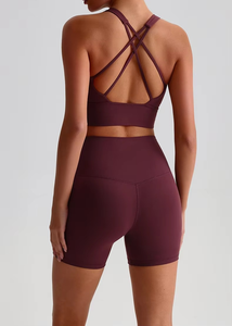 กางเกงขาสั้นกีฬาเอวสูงสำหรับผู้หญิงสำหรับวิ่งปั่นจักรยานโยคะ - Product Image 5