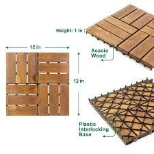 Carreaux de terrasse en bois d'acacia 300*300mm imperméables pour décoration de jardin intérieur et extérieur pour terrasse et arrière-cour - Product Image 5