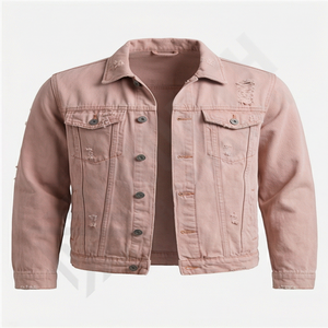 Veste en jean pour homme personnalisable, coupe-vent, collection de vêtements chauds, logo frontal en polaire noir - Product Image 1