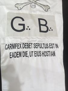 Paño masónico personalizado de ataúd en blanco y negro con inscripción de calavera y Latino Paño ritual de terciopelo de alta calidad - Product Image 2