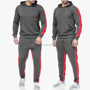 Combinaison de survêtement OEM pour homme, survêtement de sport avec logo personnalisé, noir et gris, Tech Fleech, ensemble de jogging deux pièces pour homme - Product Image 3