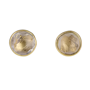 Forme ronde cristal Quartz pierre précieuse 925 argent Sterling plaqué or boucle d'oreille à la mode boucle d'oreille pour anniversaire de mariage pour les femmes - Product Image 6