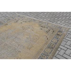 พรมขนสัตว์แบบต่อผ้าสีเบจขนาด 7.4x11.2 ฟุต แบบดั้งเดิมของตุรกี เป็นมิตรกับสิ่งแวดล้อม พร้อมแผ่นรองหลังทำจากยางลาเท็กซ์ - Product Image 5