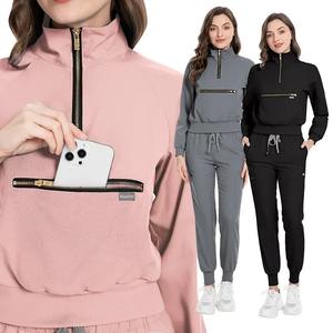 Conjuntos de fregado de Doctor de manga larga, traje quirúrgico para correr, uniformes de Hospital divididos para mujer, traje de enfermera de clínica Dental elástico 42035 - Product Image 1