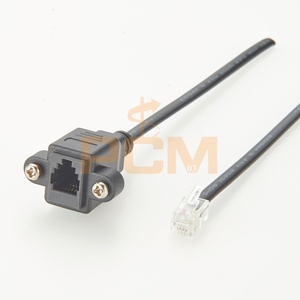 Connecteur <span class=keywords><strong>RJ11</strong></span> RJ10 RJ9 Cat.3 <span class=keywords><strong>4P4C</strong></span> vers prise RJ10, montage sur panneau, connecteur modulaire mâle vers femelle avec vis, câble téléphonique d'extension - Product Image 6