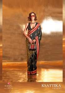 Dernier Designer Satin Soie Tissage Bordure Saree Par Fab Zone - Product Image 4