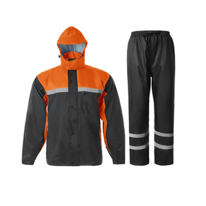 Traje de lluvia para hombre al aire libre de poliéster 100% de alta calidad, chaqueta reflectante de alta visibilidad, pantalones para ropa de trabajo Unisex - Product Image 1