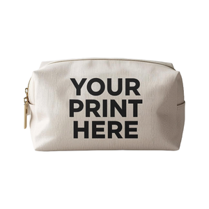 Bolsa de cosméticos de tocador Dopp de lona de algodón con logotipo personalizado, regalo promocional, mercancía corporativa y de museo al mejor precio - Product Image 1