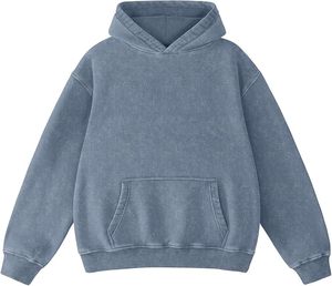 Sweat à capuche surdimensionné lavé à l'acide pour hommes Pull à capuche vintage en coton épais avec poches Streetwear Style décontracté - Product Image 6
