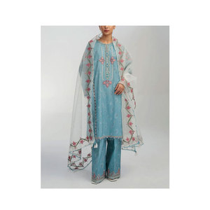 Dernière conception de robe de pelouse 3 pièces pour femmes, sur mesure, costumes de pelouse élégants pour dames d'été au prix de gros - Product Image 1