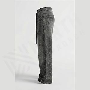 Jeans en denim pour homme, coupe droite, 100% coton, uni, coupe ample, séchage rapide, léger, vente en gros, couleur personnalisée - Product Image 3