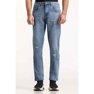 Vaqueros vintage de cintura media rectos MN-JNS-WS24-005 de mezclilla lavada a la piedra con diseño de patchwork, tejidos, para invierno, en colores claros y oscuros, con opciones de corte alto y bajo. - Product Image 3