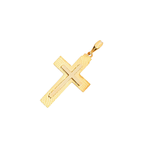 Elite Charming Traditional <b>Crucifix</b> <b>Pendant</b> 14k Yellow <b>Gold</b> Plated Classic Style Christian Religious Cross Made Metal Alloy - Product Image 2