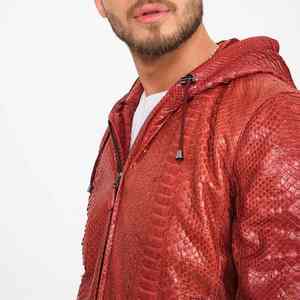 Chaqueta de Cuero para Hombre, Personalizable OEM, 100% Cuero Genuino, Estilo Casual Popular, Piel de Cordero, Cuello de Piel, Resistente al Viento - Product Image 6