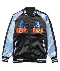 Veste Letterman en satin personnalisable Options de couleurs vives avec col et poignets côtelés - Product Image 1