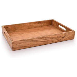 Ensemble de plateaux carrés en bois d'acacia en gros meilleur prix plateaux en bois naturel pour les repas et les boissons - Product Image 4
