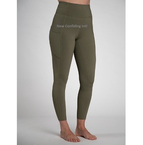 Culotte d'équitation imprimée en silicone personnalisée OEM Leggings de cheval Vêtements équestres tendance Collants d'équitation personnalisés avec poches pour téléphone - Product Image 3