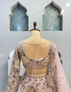 Las lentejuelas de codificación de red suave de calidad superior del estilo más popular de las mujeres funcionan con Cancan & Canvas Patta LEHENGA CHOLI - Product Image 5