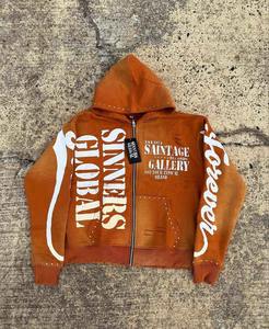 Sudadera con Capucha Personalizada al por Mayor para Hombre, Estilo Holgado, Lavado Ácido, Hombros Caídos, Estilo Vintage, Desgastada, Corte Recto - Product Image 6