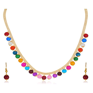Multicolor Vintage Style Mala Necklace <b>Set</b> with Zircon Pearl Diamond Gold Plated Copper for Party <b>Bridal</b> Fine Eid <b>Jewelry</b> - Product Image 1