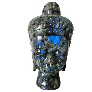 Tête de bouddha tibétain, Labradorite, Sculpture de pierres précieuses, pidras naturelles, cristal de guérison fabriqué à la main - Product Image 2