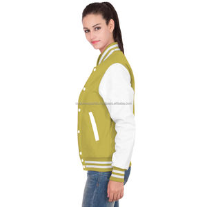 Veste universitaire en molleton de coton doux pour femme, veste Letterman personnalisée brodée pour la vente en gros de streetwear - Product Image 2
